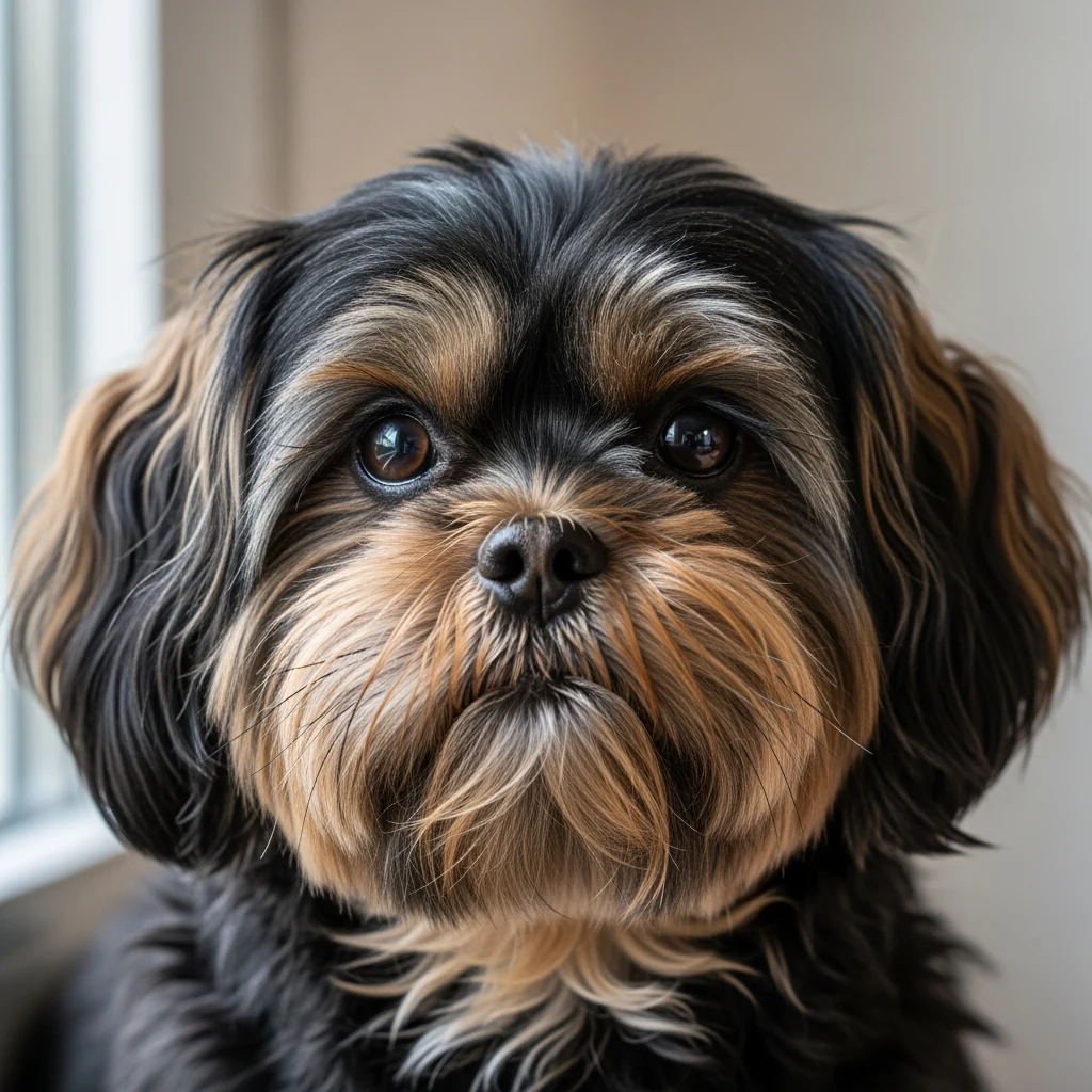 Visage expressif du Bolonka Zwetna montrant les proportions du standard