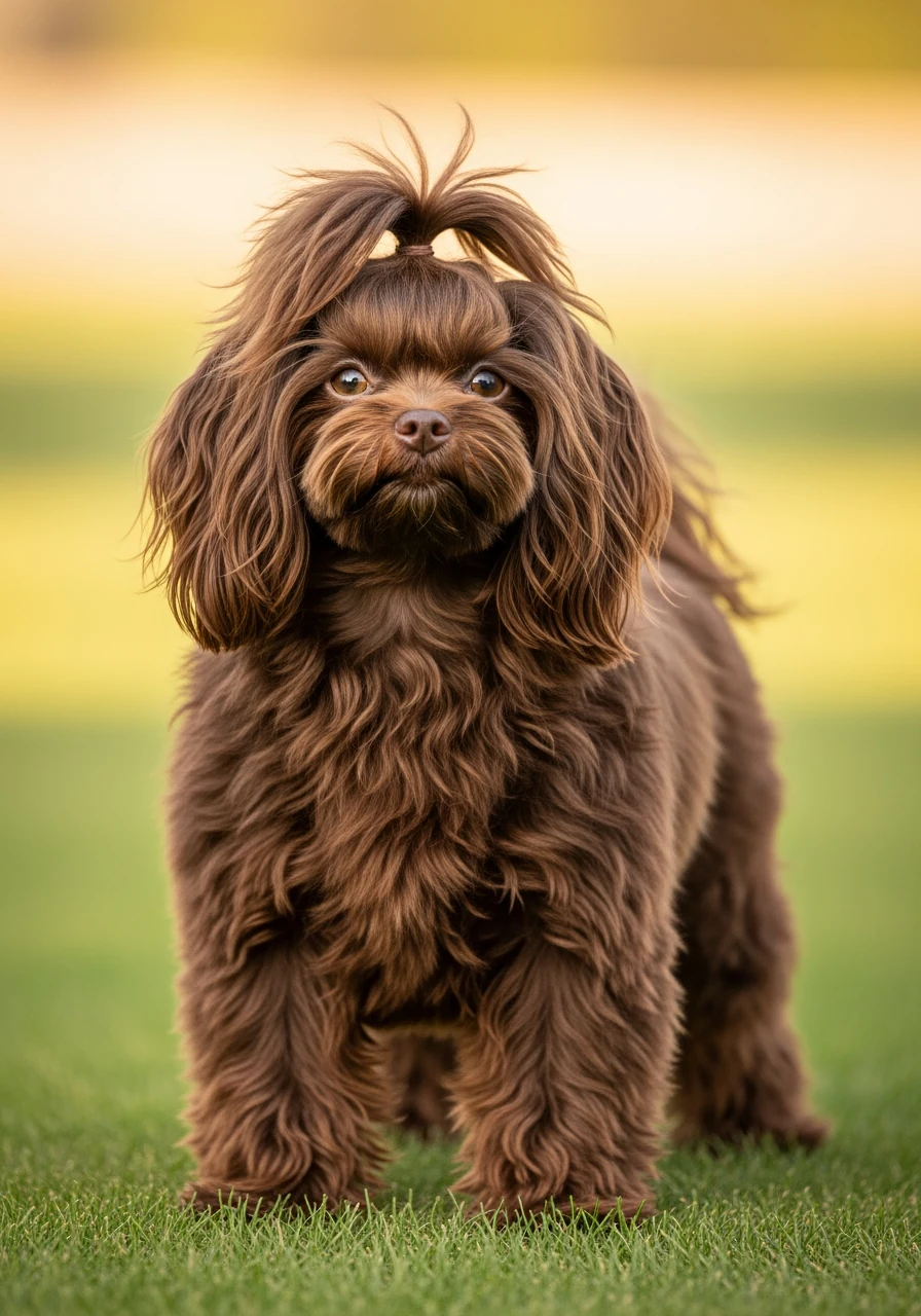 Bolonka Zwetna en posture d'exposition, illustrant le standard de la race