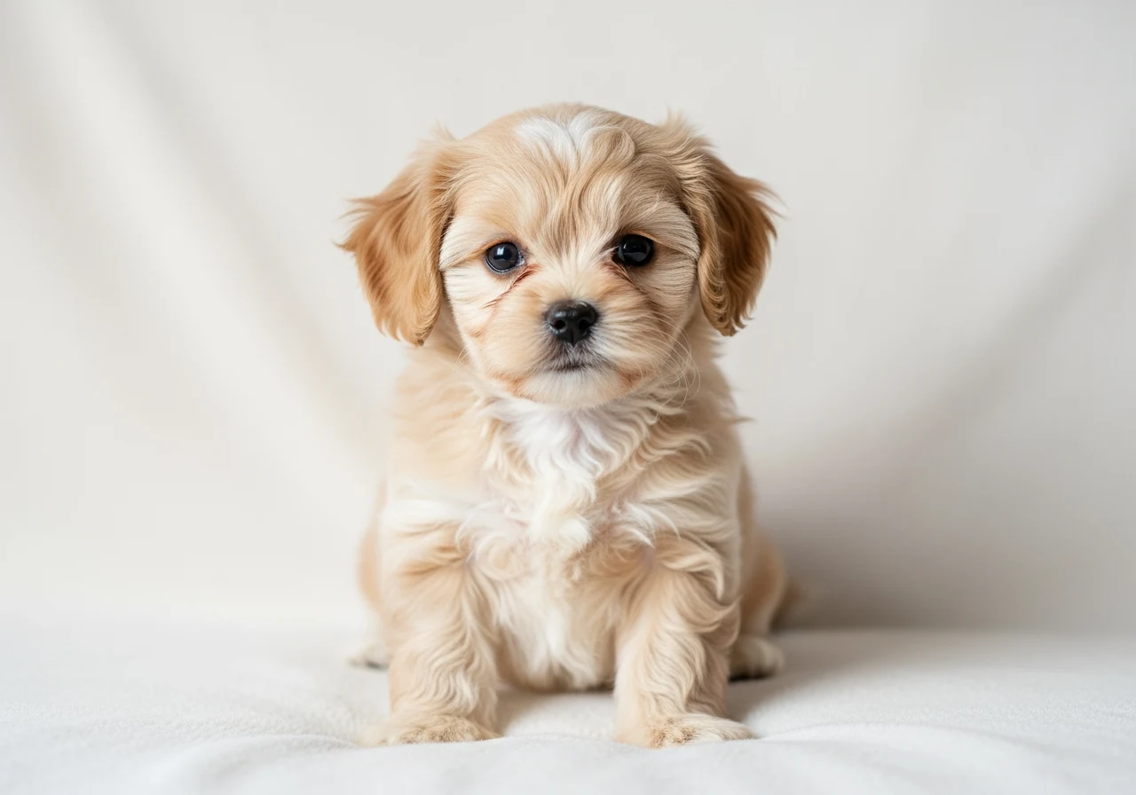 Chiot Bolonka Zwetna montrant une robe qui évoluera avec l'âge